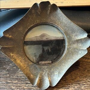 1890s Silver plate stamped frame Mount Rainier WA & Lake Washington